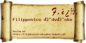 Filippovics Üdvöske névjegykártya